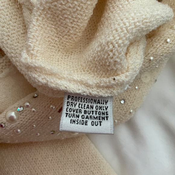 GORGEOUS Vintage St. John Collection IVORY Pearls Sequins Rhinestone Dress 6 - Picture 11 of 15